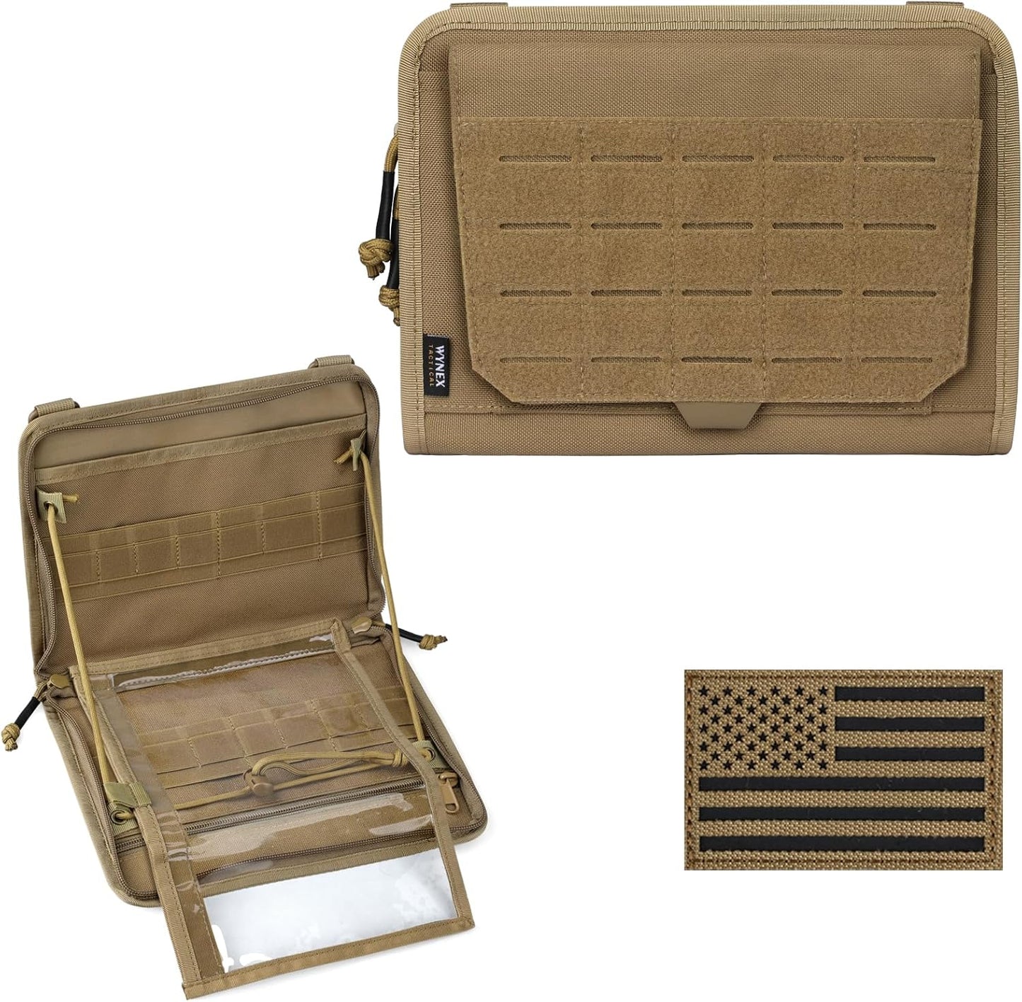 WYNEX Tactical Folding Admin Pouch - Laser-Cut Molle Tool Bag | Utility Organizer for EDC & Medical Gear