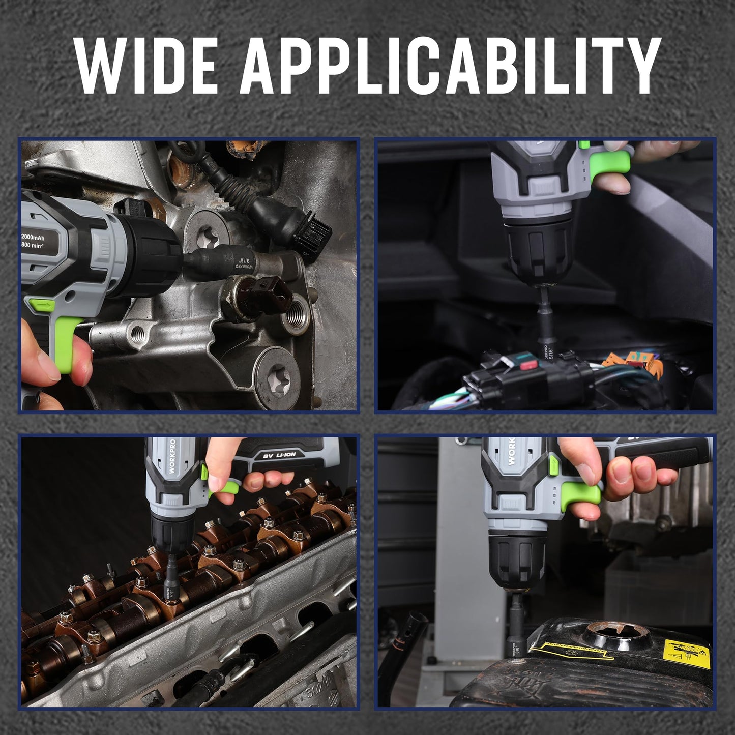 WORKPRO 6 PCS Magnetic Nut Driver Set, Metric & SAE, 1/4" Hex Shank, Drill Socket Set, Impact Driver Bit Set, 1/4” to 9/16”, Chrome Vanadium Steel