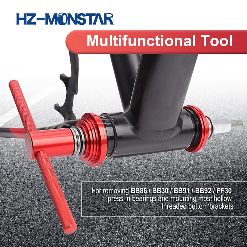 HZ-MONSTAR Bicycle Headset Press Tool Installation Tools, Bicycle Headset Bearing Press-in Tool, Bike Headset Cup and Bottom Bracket Press Installer Kit Replacement for BB73 BB86 BB30 BB91 BB92 PF30
