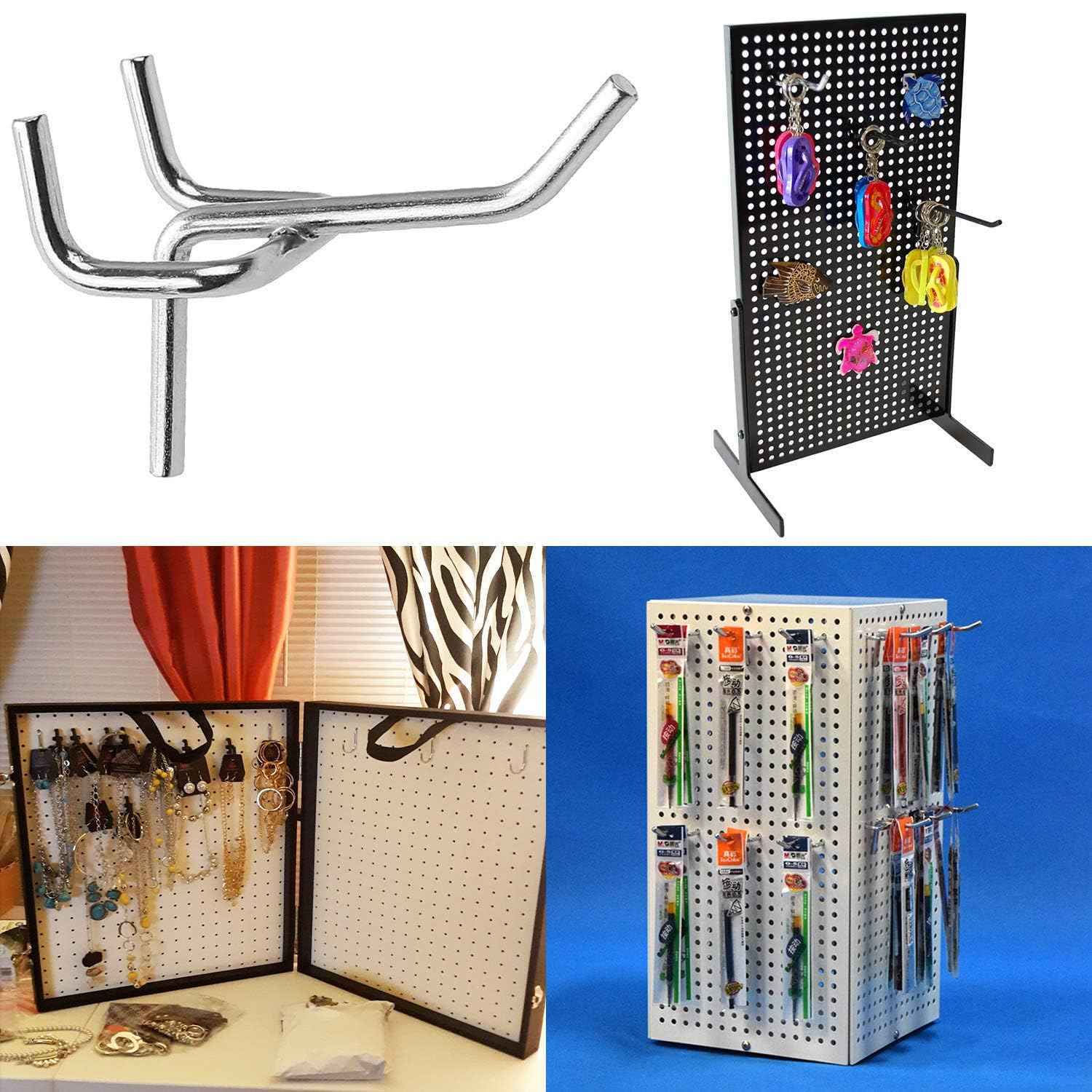 JMIATRY 100PCS Metal Pegboard Hooks 1 Inch Pegboard Hooks 1/8" Diameter Heavy Duty Board Shelving Peg Board Hook for 1/4" - 1/8” Thick Metal Perforated Pegboards, Pegboards Counters Display, Crafts