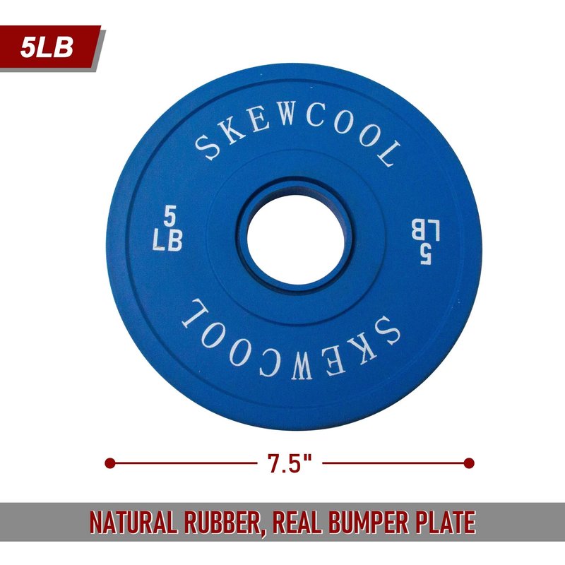 SKEWCOOL Olympic Fractional Plates 1.25LB 2.5LB 5LB Set Rubber Coated Fractional Change Plates 2-inch Color Weight Plates for Strength Training Weight Loss Sold in Pairs