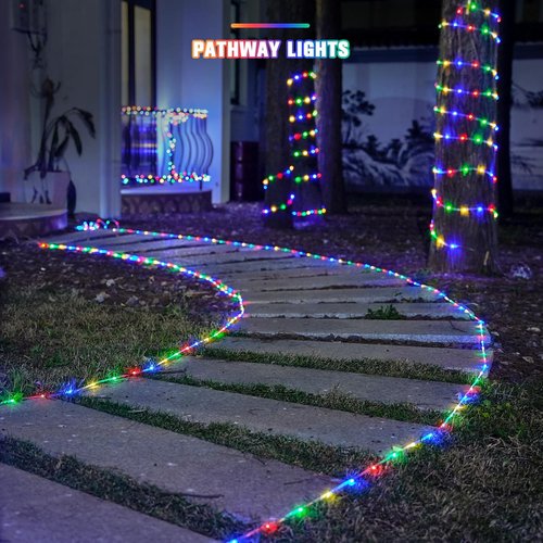 JMEXSUSS Trampoline Lights - 200 LED Solar String Lights, 66ft Waterproof, 8 Modes for Outdoor Fun