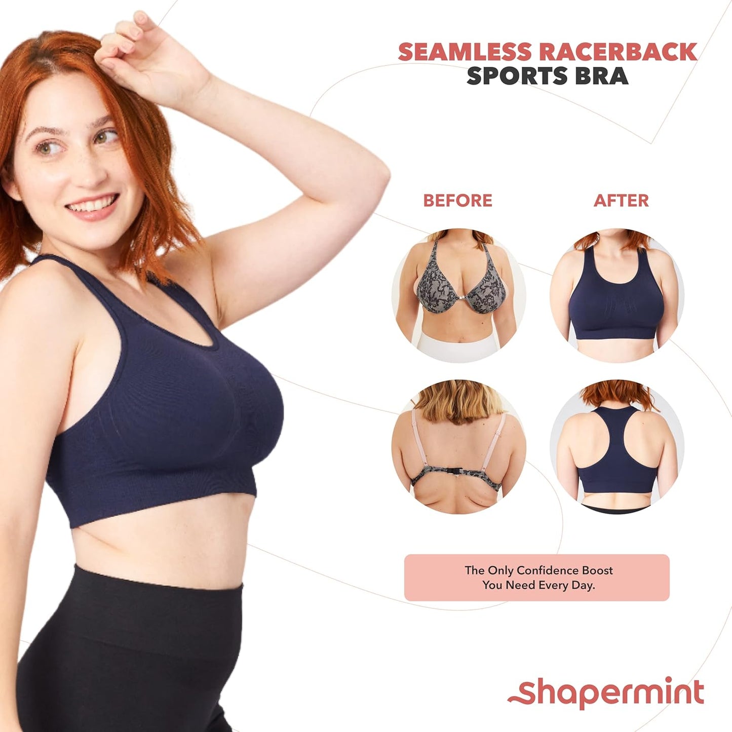 Shapermint Sports Bras for Women - High Support Plus Size Workout Bras | Comfortable & Stylish