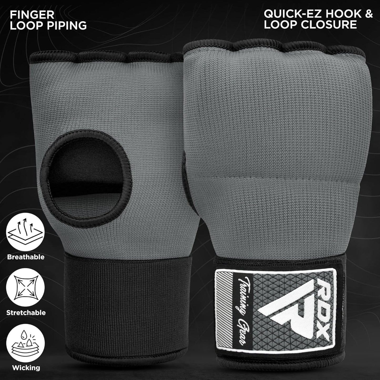 RDX Gel Boxing Hand Wraps - Quick 100cm Long Wrist Straps for Men & Women | Padded Fist Protection for MMA & Kickboxing