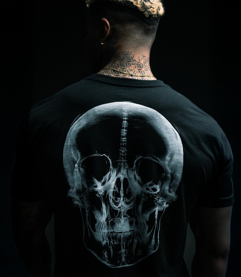 Gymreapers Skull Moisture Wicking T-Shirts for Men - Short Sleeve Workout Gym Shirts - Running Athletic Tees & Dry Fit Tshirt