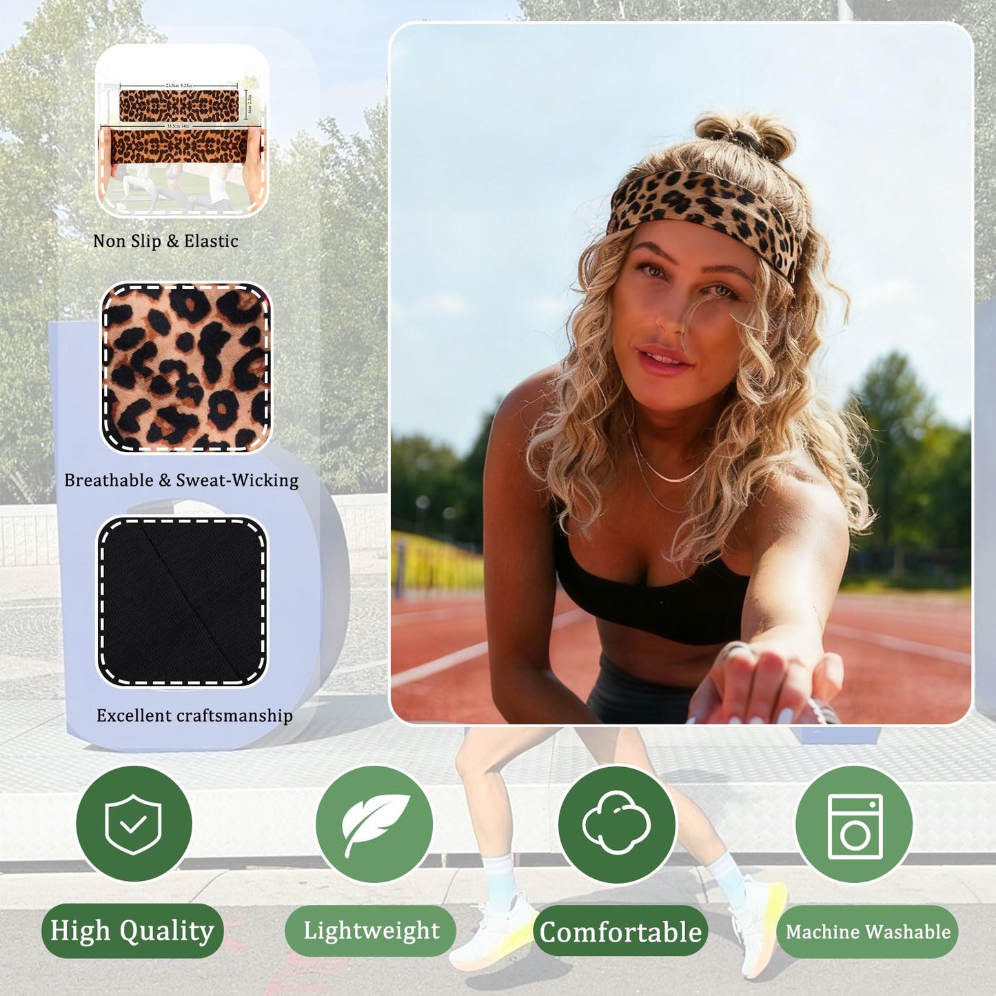 Burcoya 9 Pack Headbands for Women Non Slip Elastic Womens Headbands Head Bands for Women's Hair Soft Cotton Cloth Fashion Headband for Daily Workout Sports Running Yoga