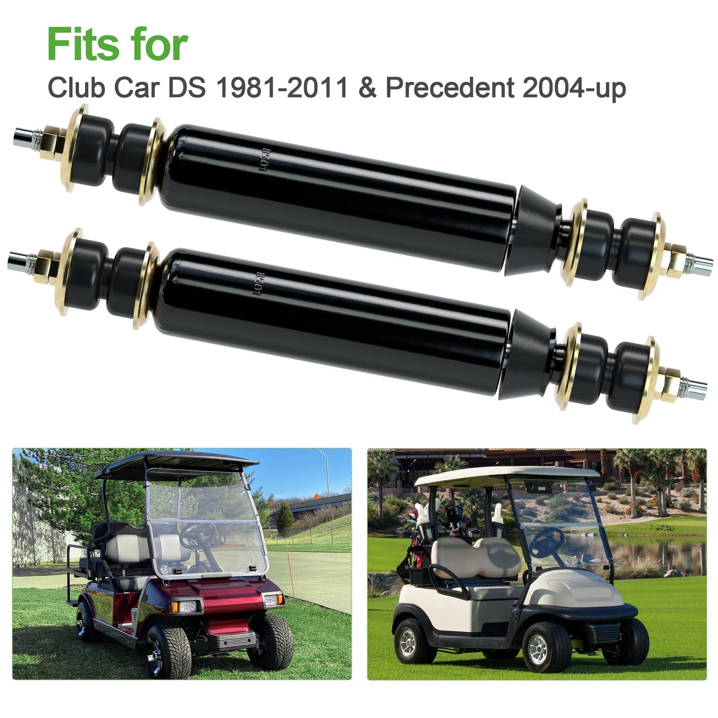 10L0L Rear Shock Absorbers for Club Car DS 1988-2011, Precedent 2004-Up Electric & Gas Golf Cart, OEM# 1013164 1014236 102588501, 2 Pack