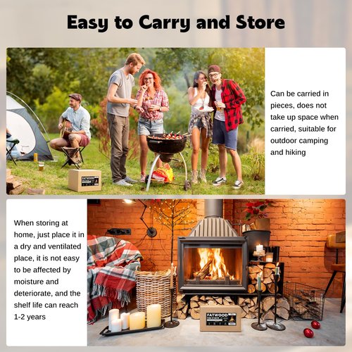 W&E Choice 10LB Fatwood Fire Starter Sticks, 130-180Pcs 100% Natural Dried Pine Kindling Wood, Easy Ignition for Campfires, Firepit, Fireplaces, BBQ, Stoves