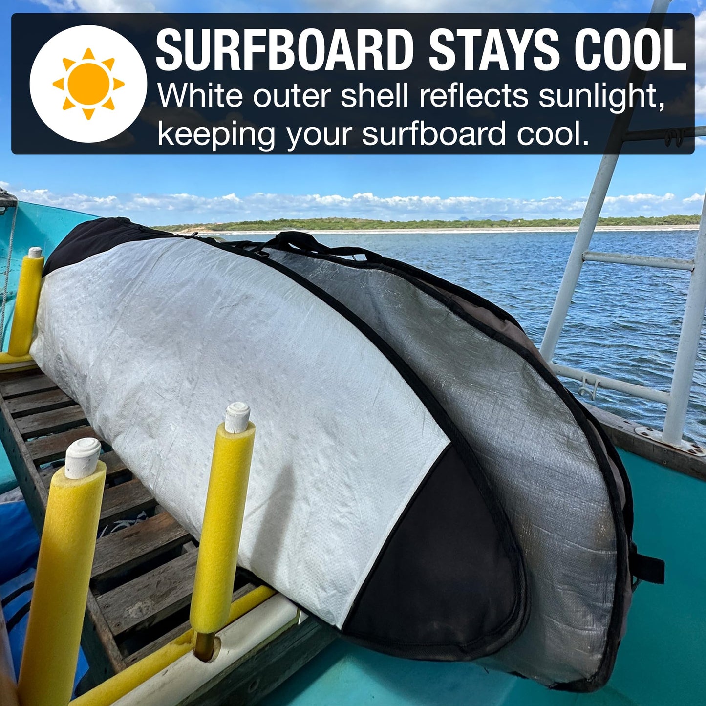 Ho Stevie! Surfboard Bag - Zippered Daybag - Fits All Shapes of Surfboards - Foam Padding and Durable Cover - Comfortable Shoulder Strap (7'0")