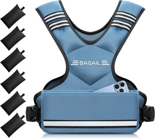 BAGAIL Adjustable Weighted Vest - Comfortable X-Shape & U-Neck Design | 4-32lb with 6 Removable Weights