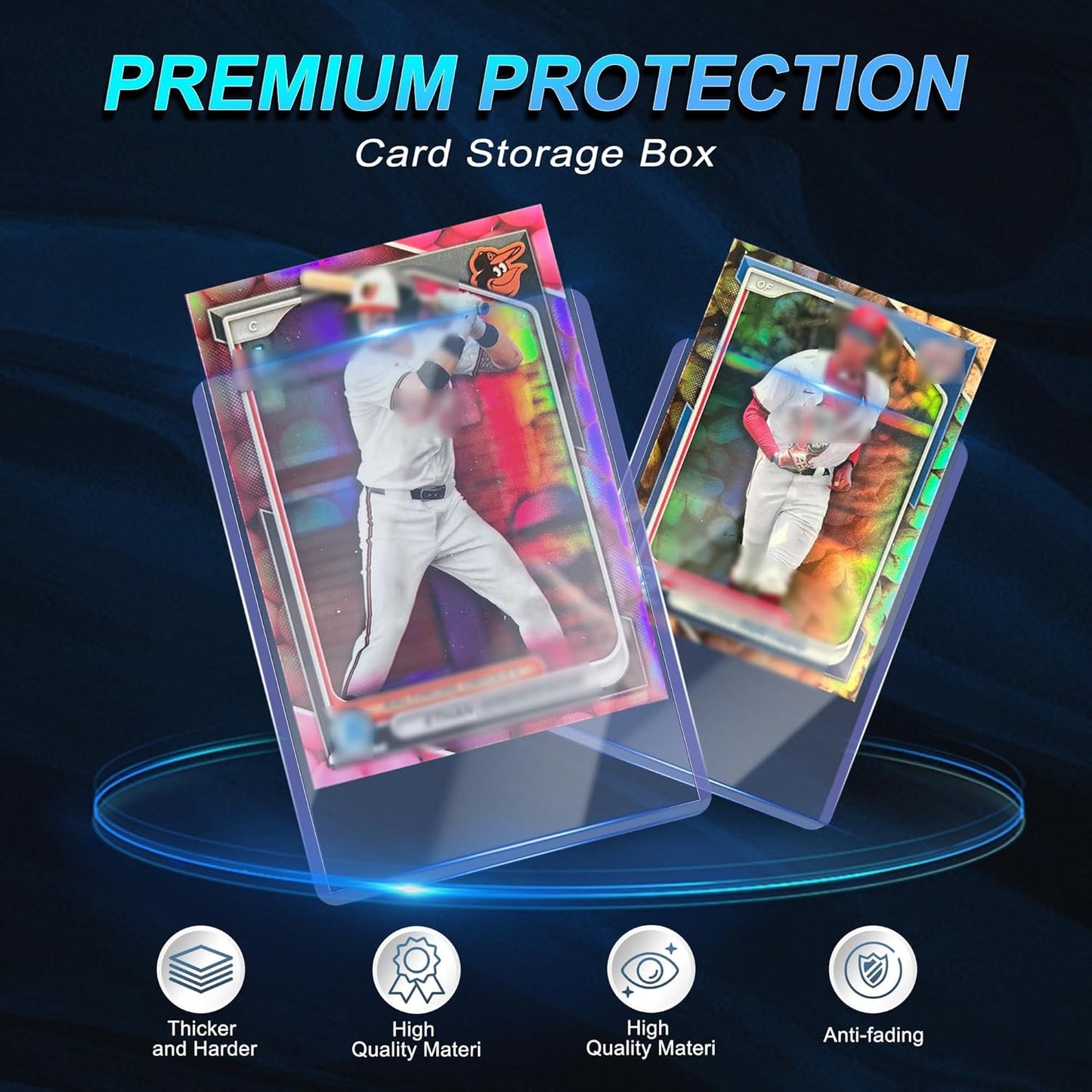 Skiennix 200 Card Sleeves - Premium Clear Protectors for Trading Cards | 3" x 4" Hard Plastic Holders