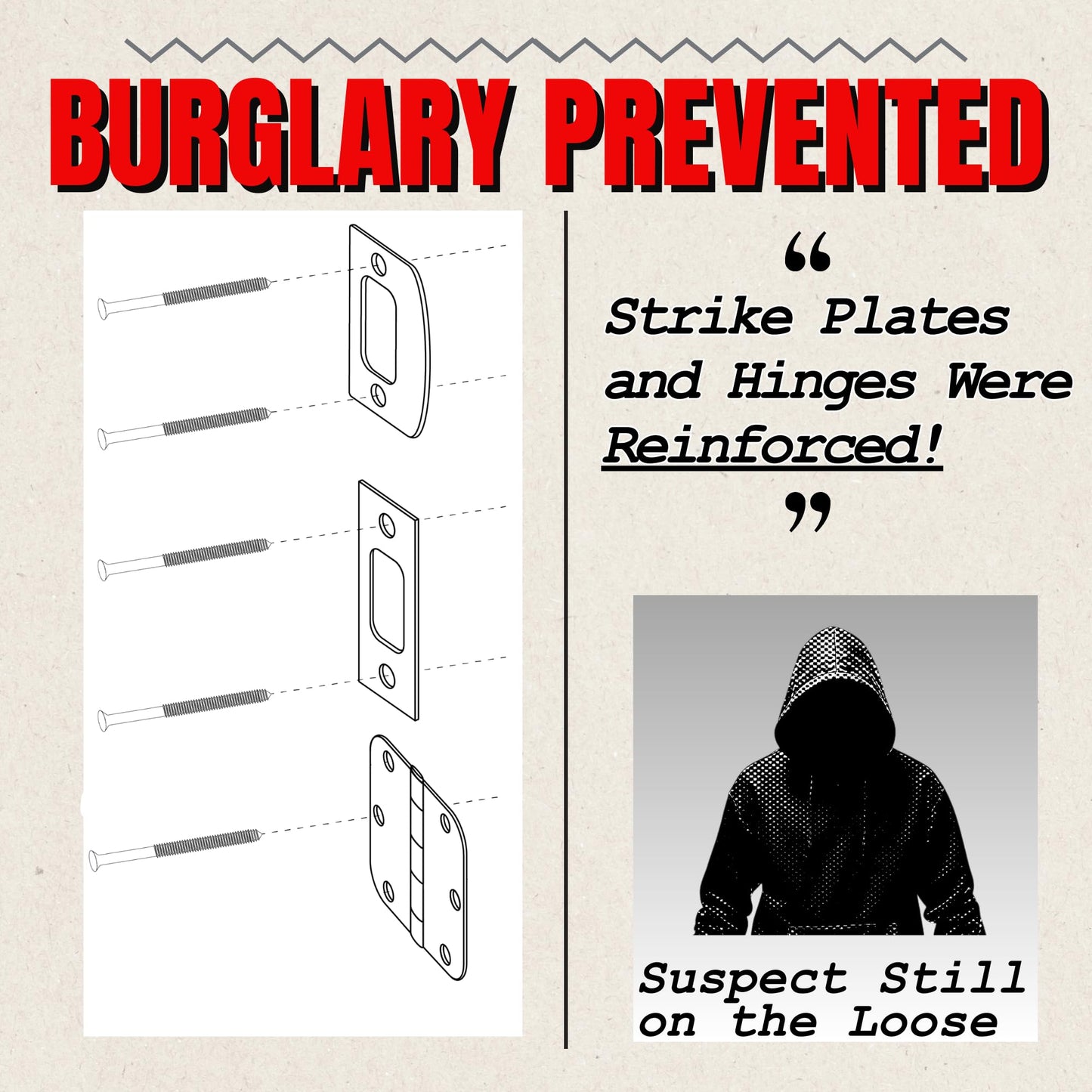 Reinforced Door Screw Kit for Strike Plates, Deadbolt Plates, and Hinges. 3-inch Screws and Screwdriver Bit, Makes Doors Kick Resistant, Home Security Upgrade (Black)