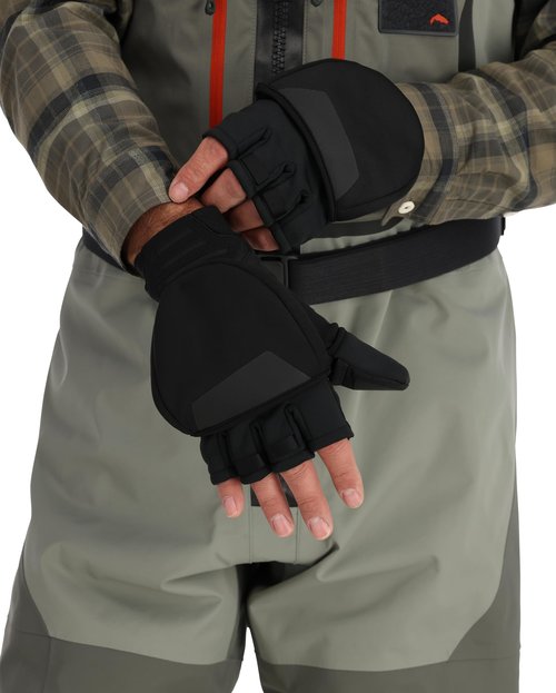 Simms Windstopper Foldover Mitt - Black - Extra Small