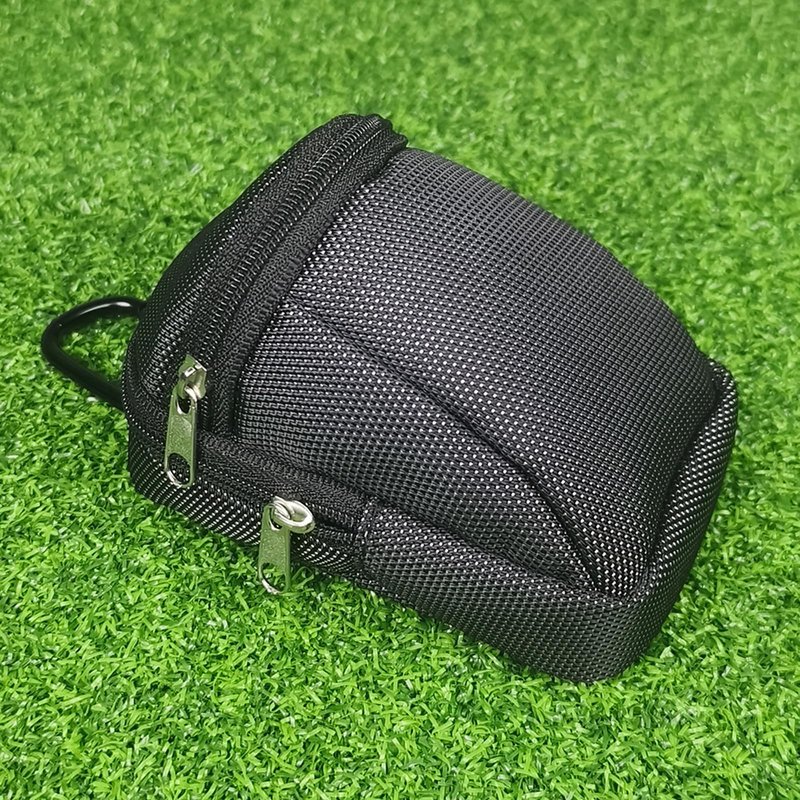 QIANQJL Golf Balls Pouch Bag Pocket Golf Ball Holder for Men Women Golf Tees Bag Pouch with Carabiner 2-Layers Zipper Golf Bags, 12*8*9CM, Quantity: 1