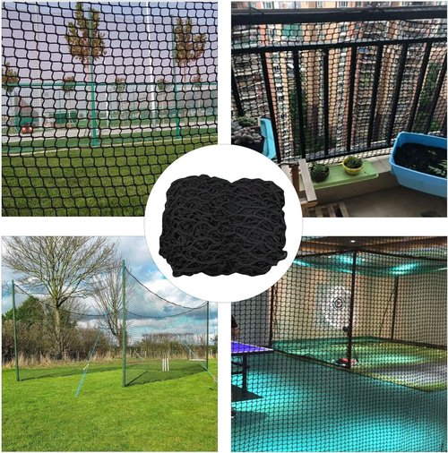 KACQIHTU Safety Net - Knotless Polyester Protection Net for Kids & Pets | Black Baseball Softball Backstop