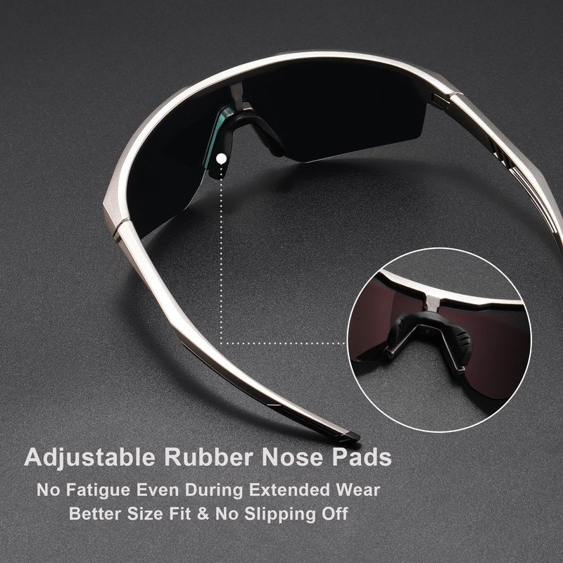 TICHSYGIA Running Sport Polarized Sunglasses UV Protection for Youth,Men & Women,Ideal for Cycling Baseball Skiing & Softball