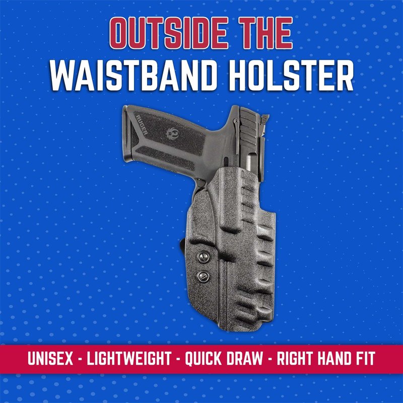 DeSantis Cazzuto Holster, Thermoplastic Material, Unisex Gun Holster with Belt Slot Attachment, Fits RUGER-57 WITH RED DOT SIGHT, 57 WITHOUT RED DOT SIGHT, Right-Hand Version, Black
