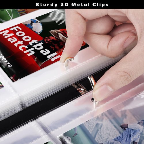 Elcoho Football Card Binder - 900 Pockets Trading Card Holder with Sleeves & 3 D-Ring Album