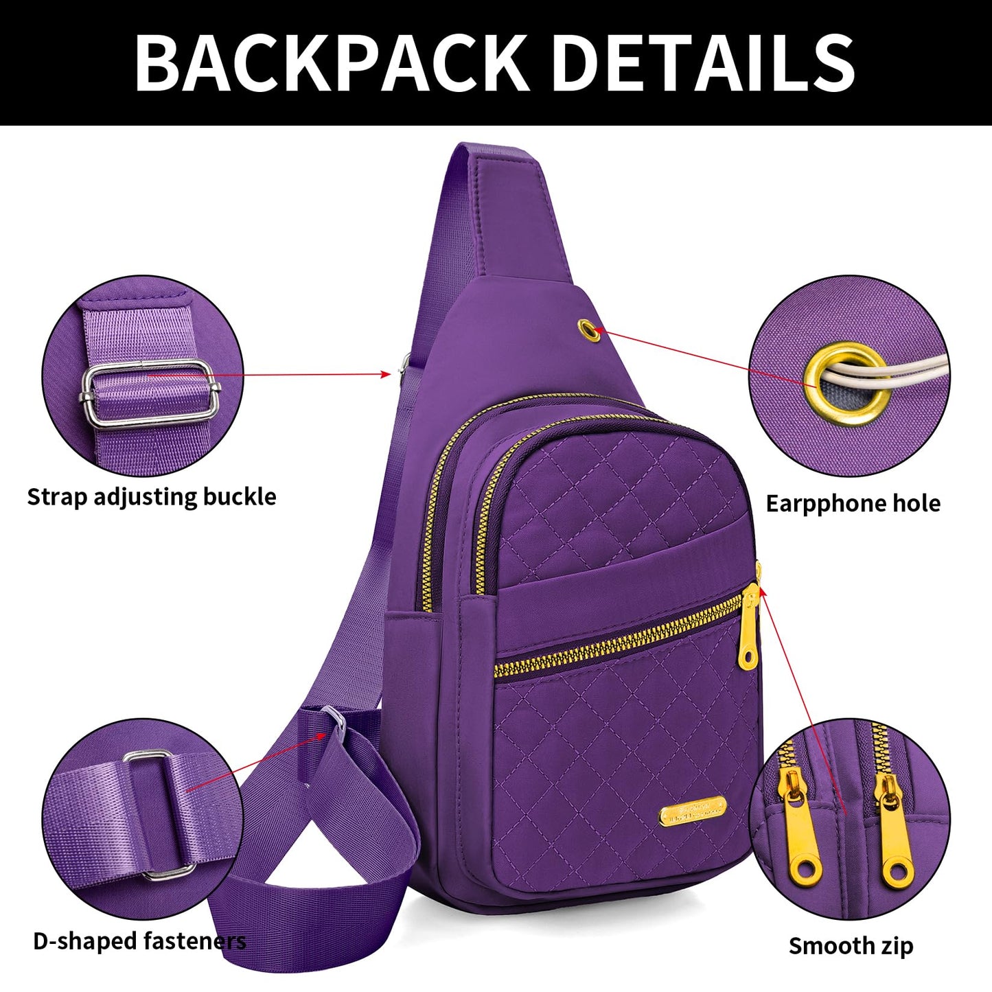 Aisijimo Small Sling Bag For Women Men Casual Crossbody Sling Backpack
