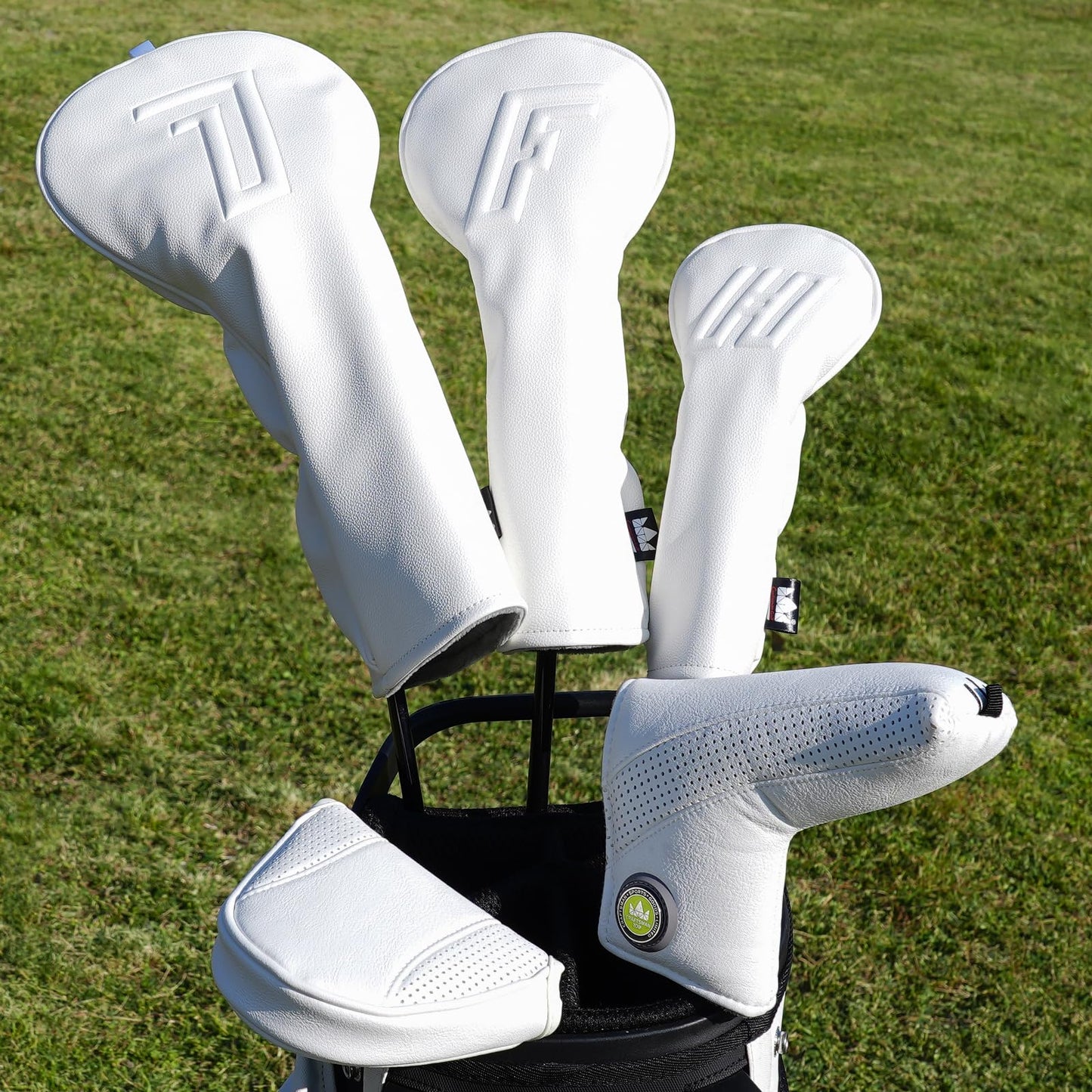 Craftsman Golf Minimal Design 3D Embossed No. White #1 Golf Club Headcover Cover for Driver Fits up to 460cc Heads