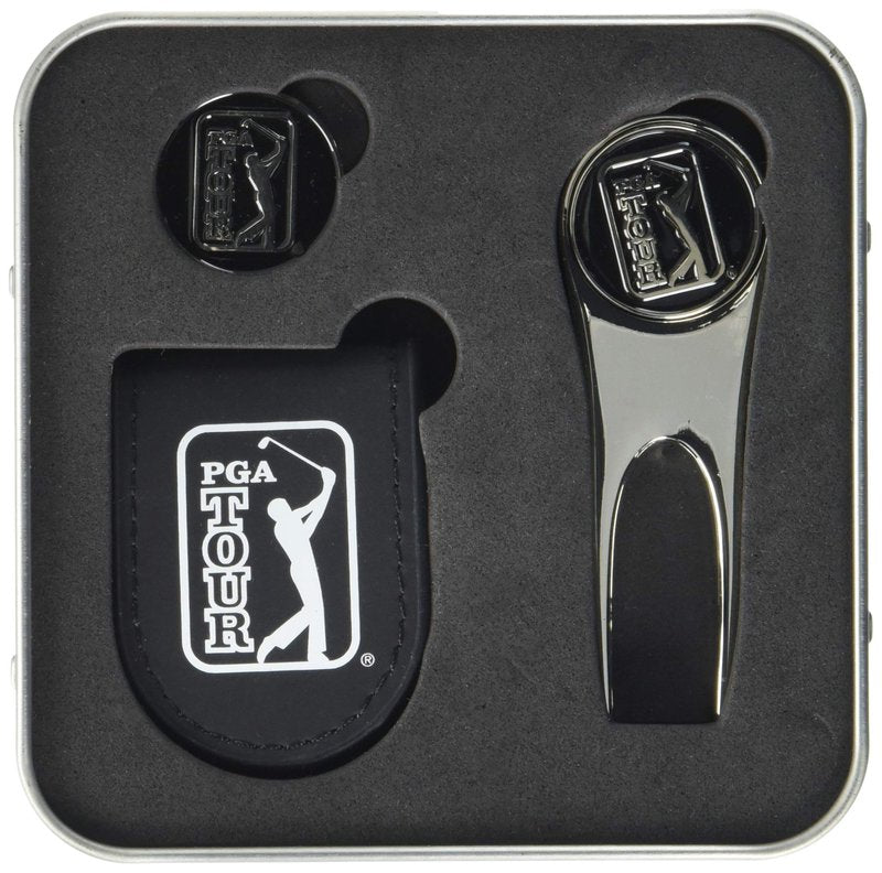 PGA TOUR Golf Pocket Clip Tin Gift Set, Caviar, One Size