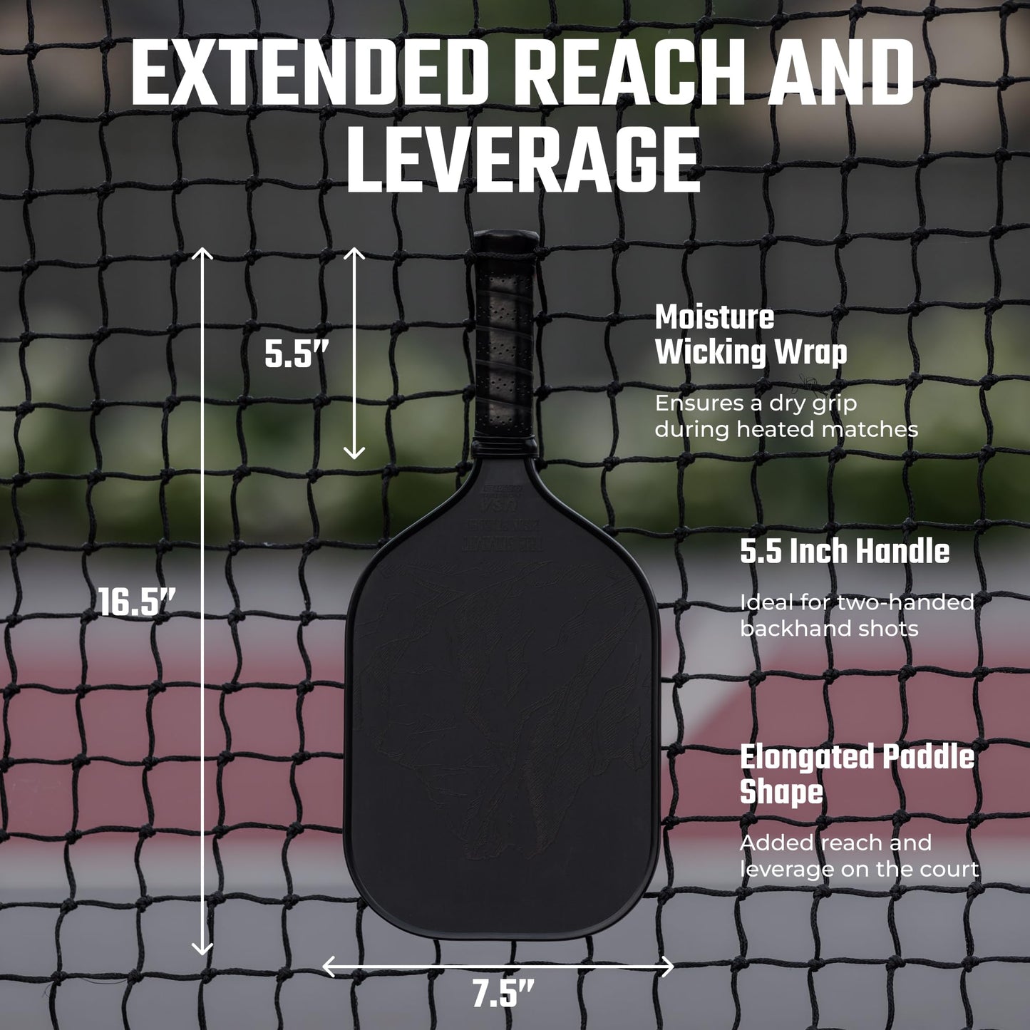 Carbon Fiber Pickleball Paddle - Raw Toray T700 Surface Provides Maximum Ball Spin | Elongated or Widened Pickleball Racket Shapes Available - Paddle Customization Kit Included