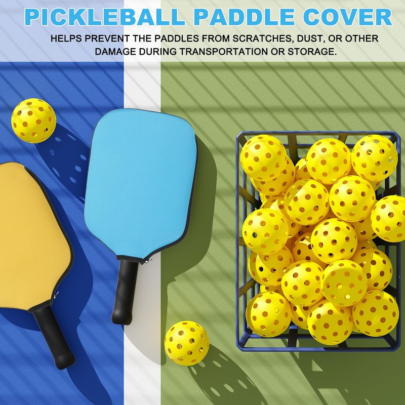 PATIKIL Pickleball Paddle Cover Universal 11.8x8.6 Inch, Neoprene Pickleball Racket Sleeve Paddle Storage Bag with Carrying Strap for Pickleball Paddles,Dark Pink