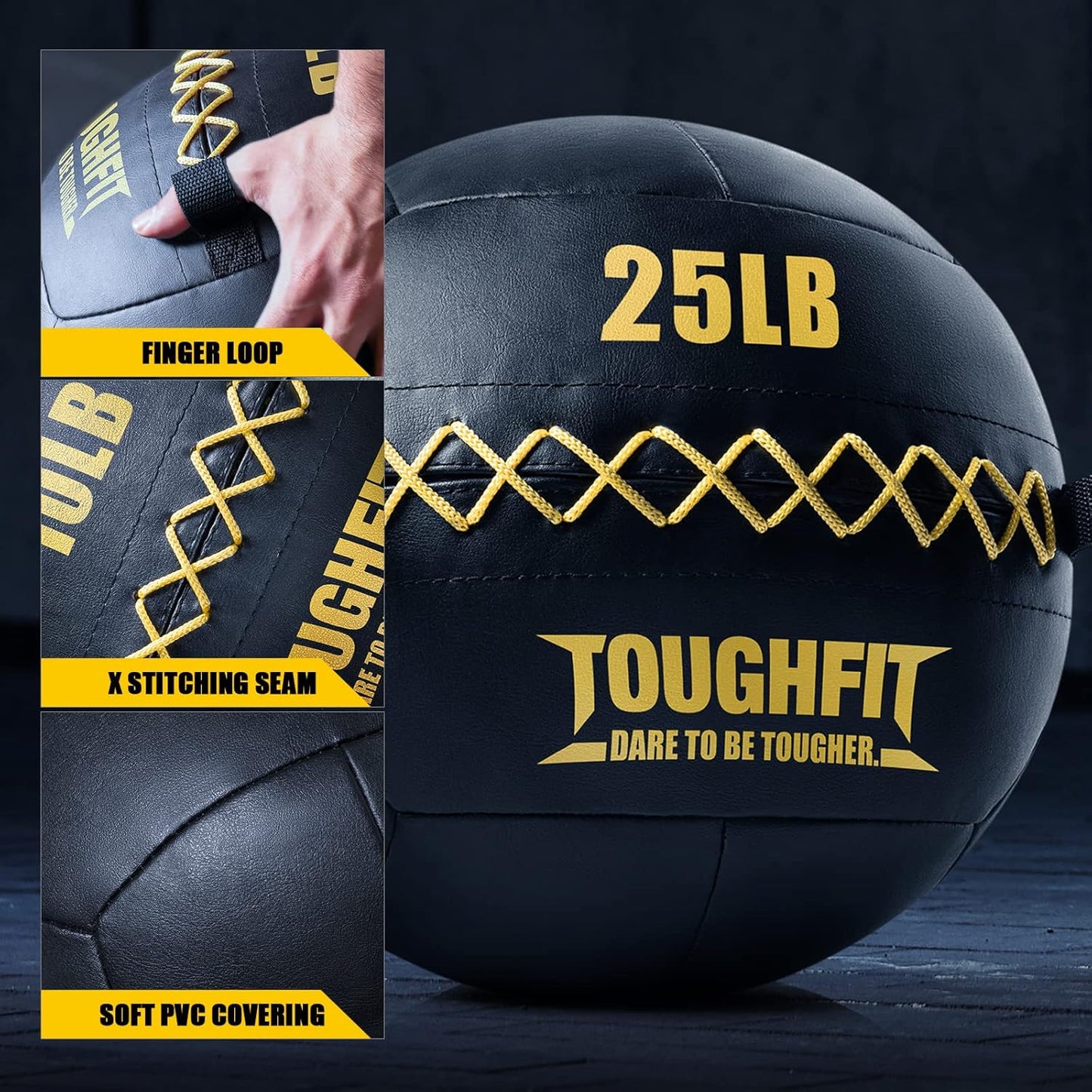 ToughFit Soft Wall Ball - Weighted Medicine Ball for Cardio & Strength Training | Ideal for Partner Toss & Conditioning
