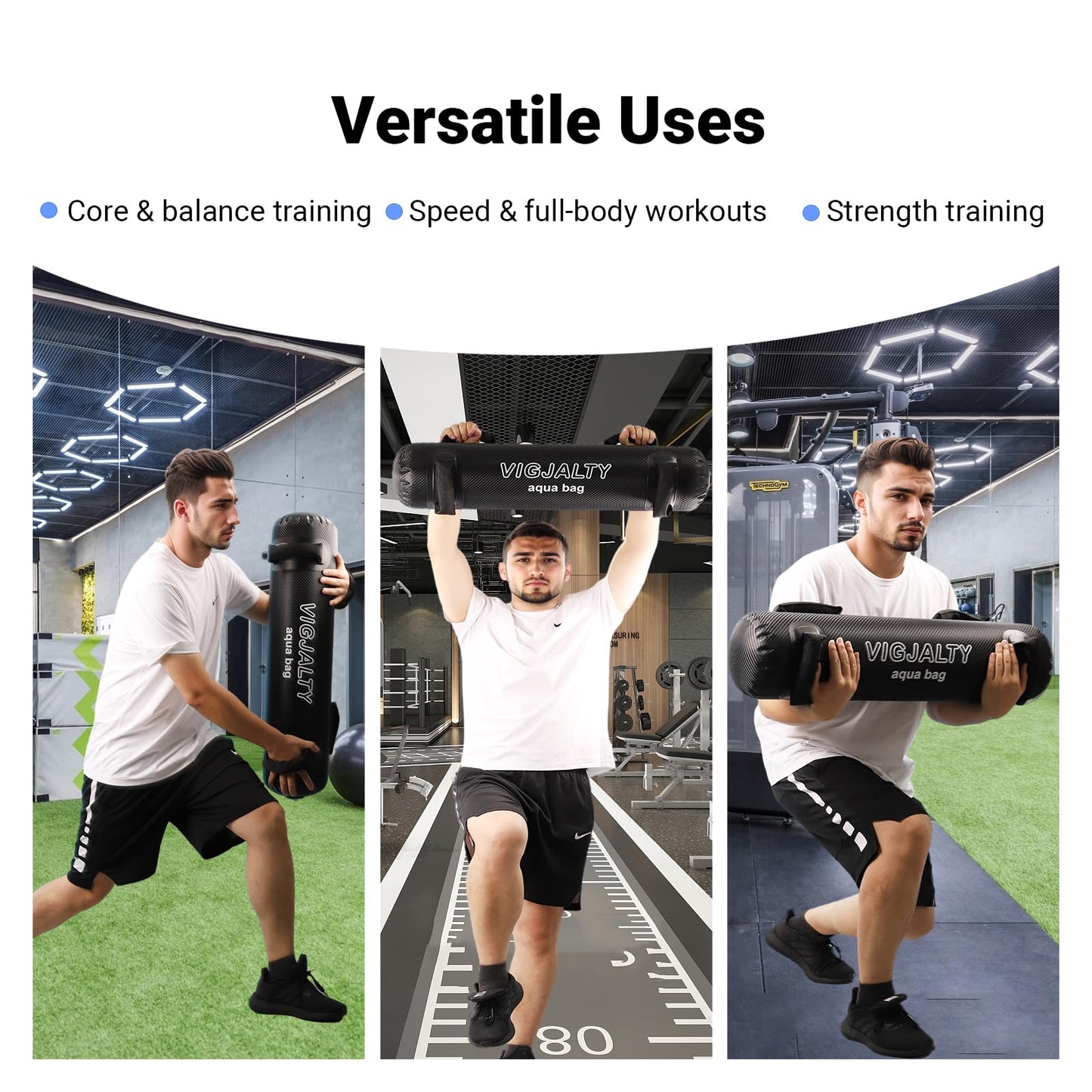 Aqua Bags-Water weight Bag Up to 49lbs - Unstable Core Water Weight Ball, Adjustable Workout Sandbag Alternative for Full-Body Exercise, Portable Stability & Balance Trainer for Instability Training