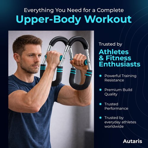 Twister Arm Trainer – Power Adjustable Chest & Arm Workout Bar, Upper Body Strength Training for Arms, Chest & Shoulders, Home Gym Portable, Heavy Resistance 65–110 lbs