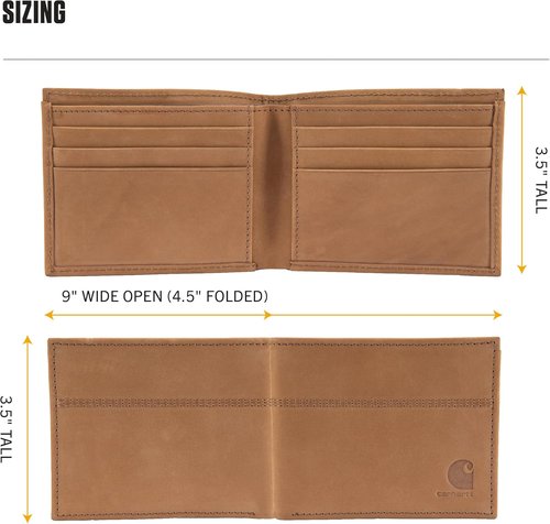 Carhartt Men's Saddle Leather Wallet - Stylish Casual Design | Multiple Colors Available