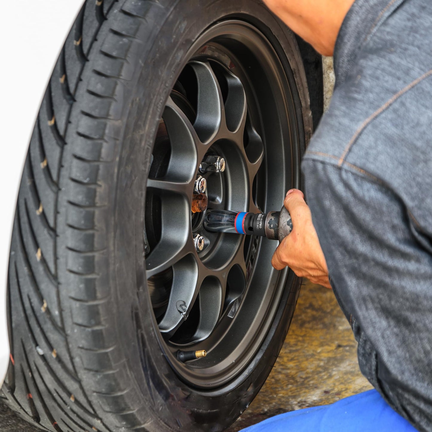 WORKPRO 1/2" F to 3/4" M Impact Socket Adapter, Cr-Mo Steel, Socket Adapter Set for Impact Driver Conversions, Square Drive Reducer for Impact Driver Wrench