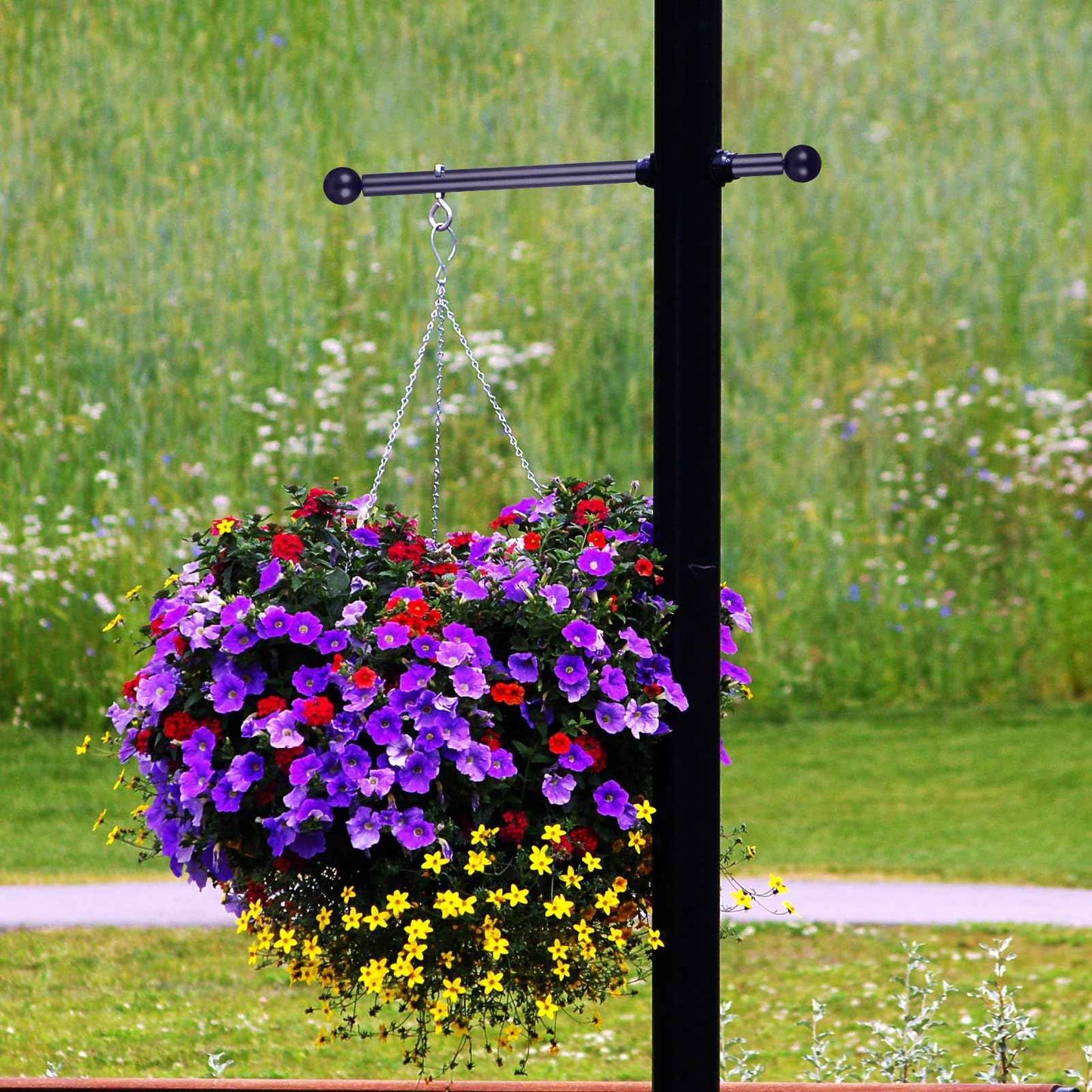 Generic Bracket lamp Post :16" Garden Light Outdoor Lamps Ladder Frame Thread lamp Post Cross arm Flag flagpole Small Ball Cross arm Handle Replacement