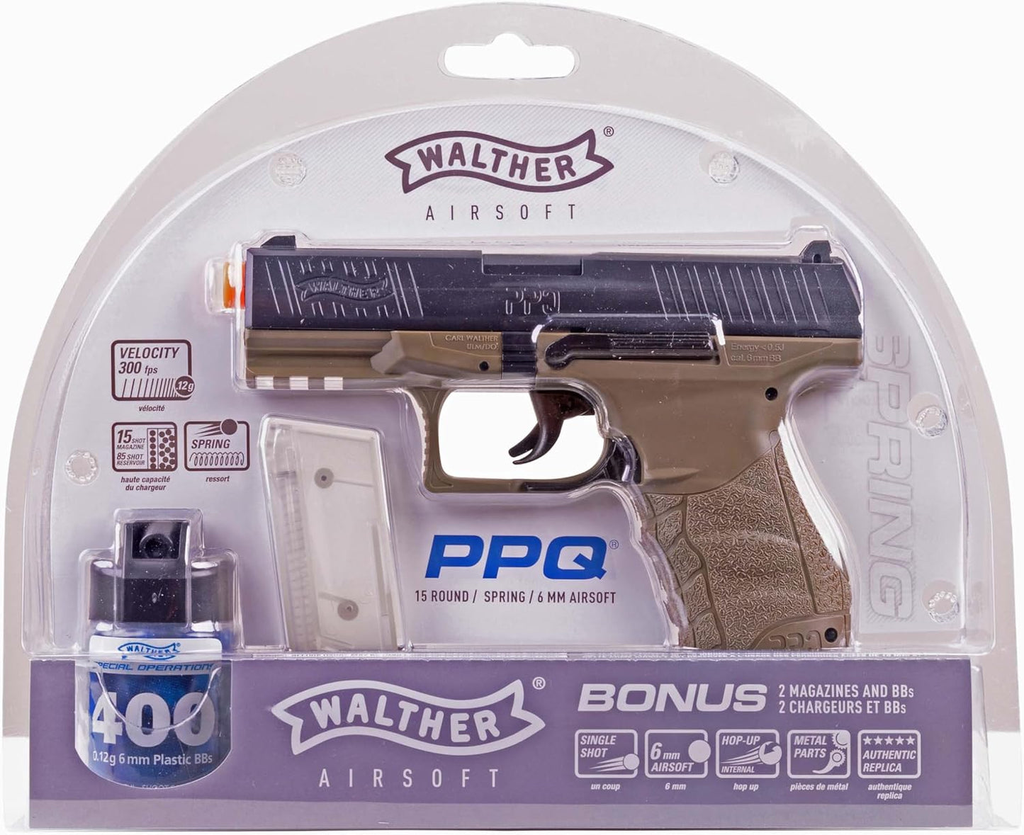 Umarex Walther PPQ Airsoft Gun - Realistic 6mm BB Pistol for Authentic Shooting Experience