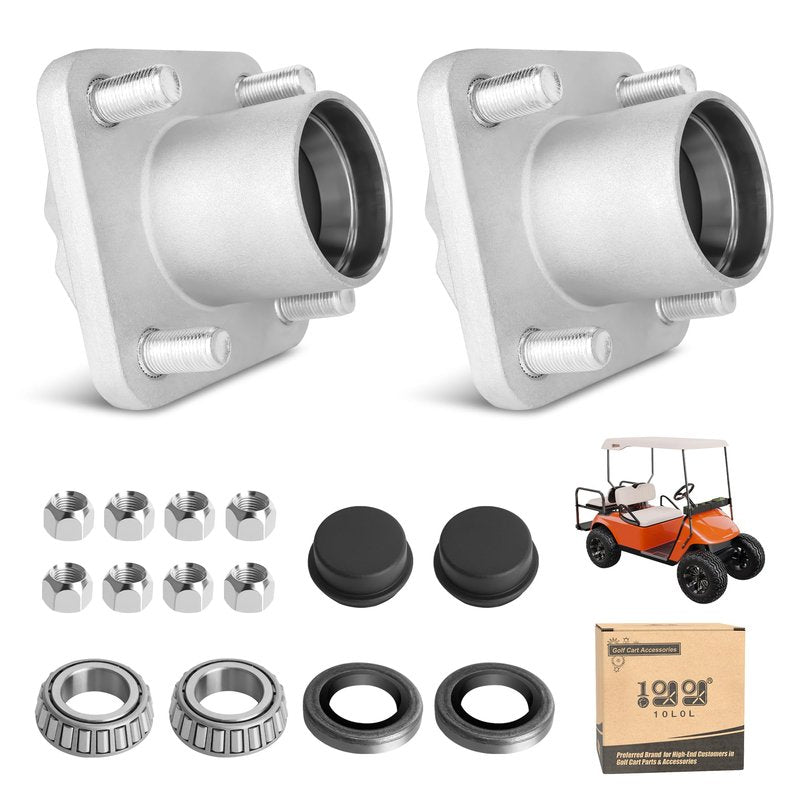10L0L Golf Cart Front Wheel Hub Assembly with Hub Bearing/Oil Seal/Dust Cover for EZGO PDS&TXT/Medalist Gas & Electric 2001.5-2013,Replace OEM# 70895G01, L44643