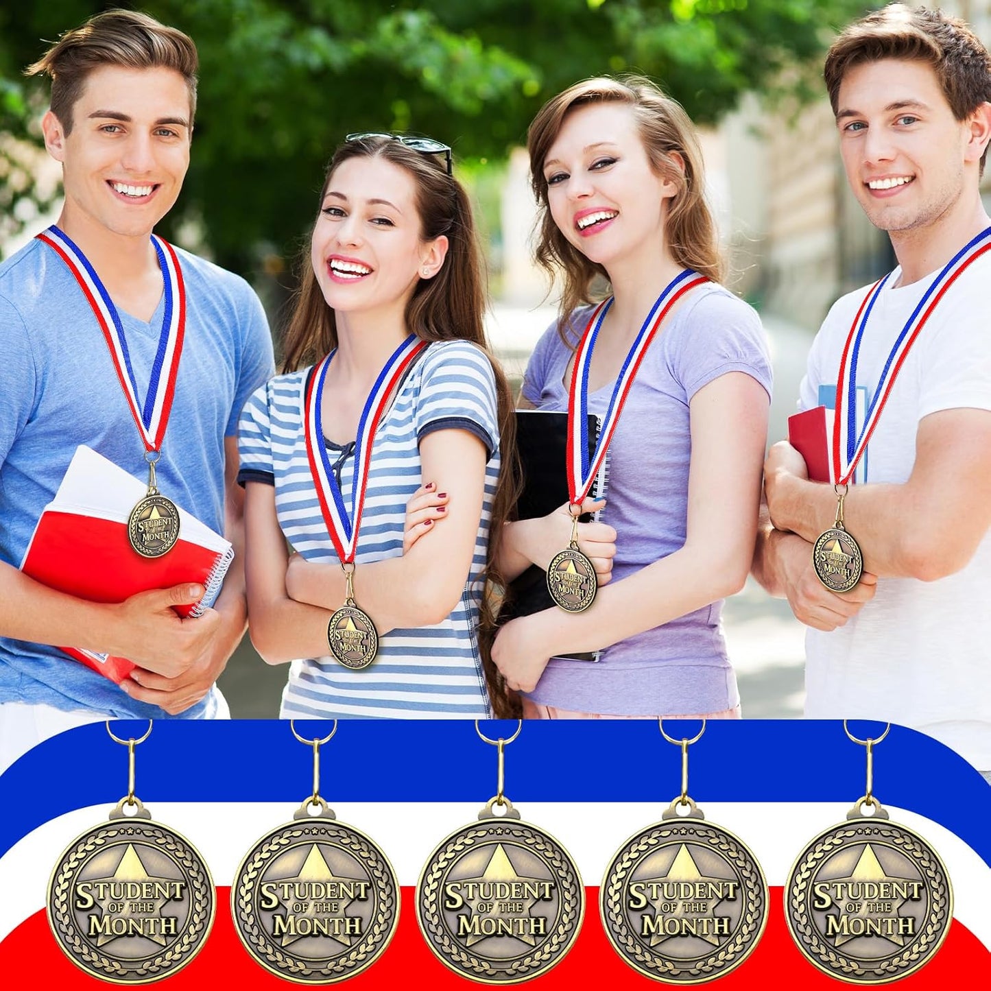 Quelay 100 Pcs Gold Winner Medals - 2 Inch Awards with Neck Ribbons for Sports Tournaments & Parties