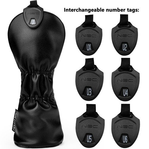 Gbourly 3PCS Skeleton Golf Club Skull and Crossbones Driver, Fairway Wood and Hybrid Head Covers Set PU Leather Headcovers for Women and Men (Black)