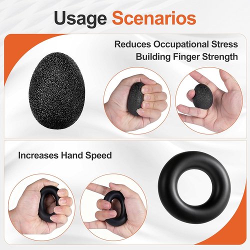 Grip Strength Trainer Kit - 5 Pack Adjustable Resistance Hand Grippers & Finger Exercisers for Muscle Building and Injury Recovery