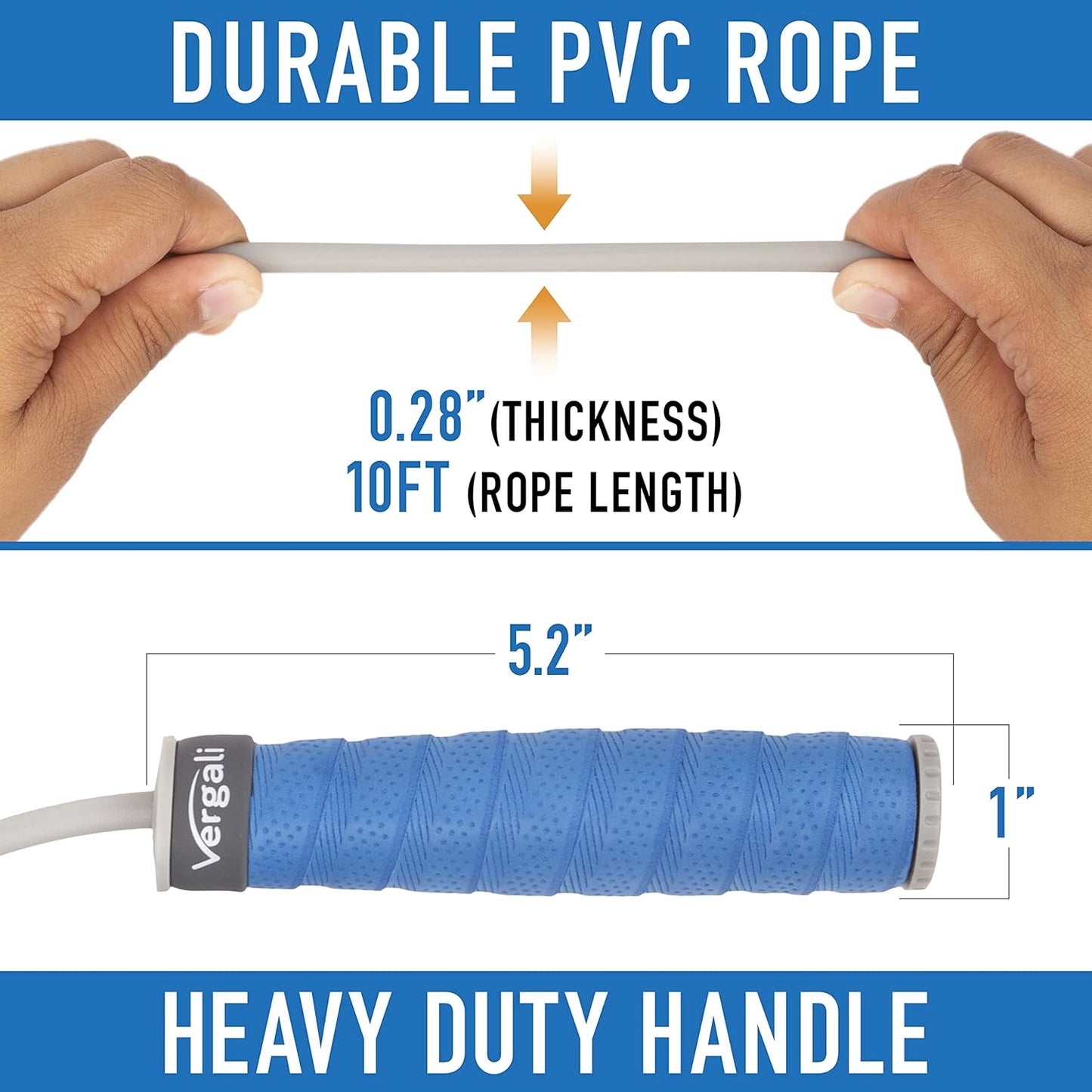 Weighted Jump Rope for Fitness (1 lb) with Women and Men's Exercise Guide. Comfy Grips. Tangle Free, Adjustable Jumprope. Heavy Adult Skipping Jumping Rope for Full Body Workout. Boxing, Cardio, Gym