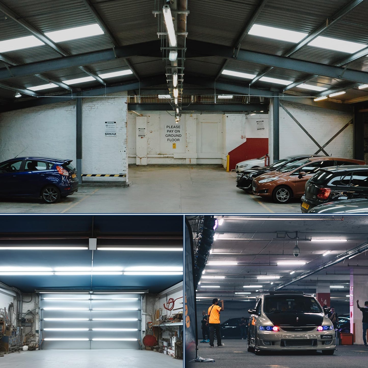 EPESTOEC 8Pack 4FT LED Shop Light Garage Lights,42W 5000K 6300LM White Light,Hanging/Surface Mount for Warehouse Workshop Basement,Linkable LED Shop Lights,Plug and Play