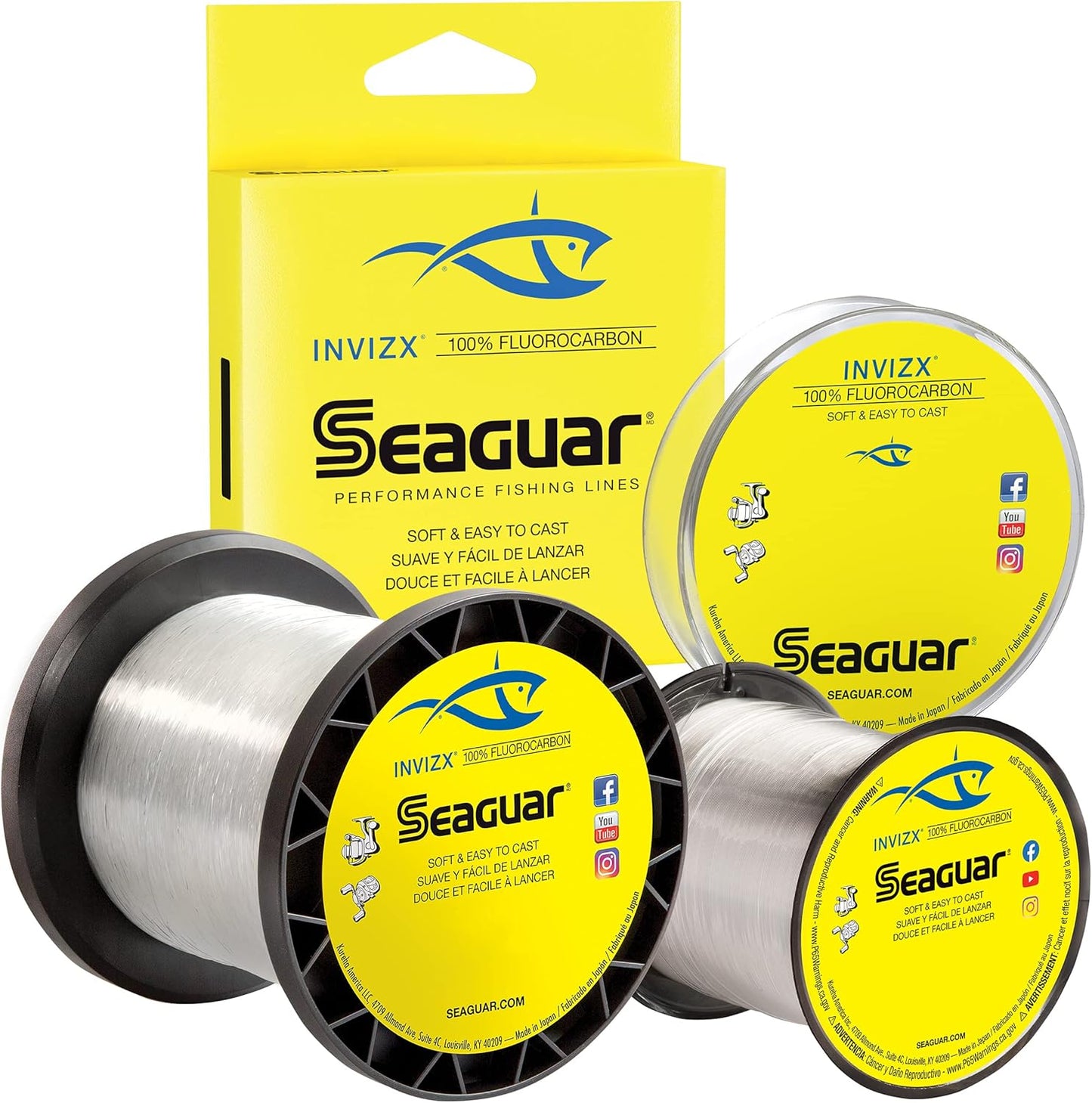 Seaguar InvizX Fishing Line - 100% Fluorocarbon for Freshwater Casting | Clear, Multiple Sizes Available