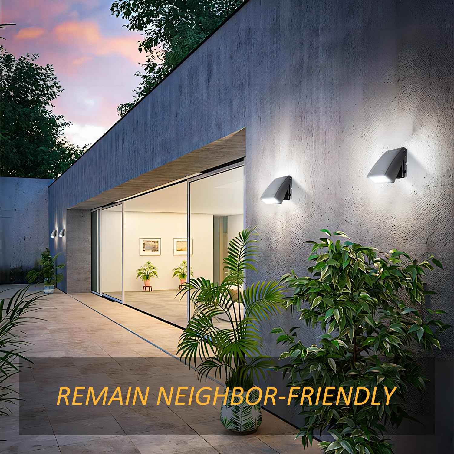 40W LED Wall Pack Light with Dusk to Dawn Photocell, 5600LM, 5000K Daylight, 100-277Vac 90° Adjustable Full Cut-Off Wall Pack, Waterproof Outdoor Security Lighting for Barn Warehouse, UL Listed,2 Pack