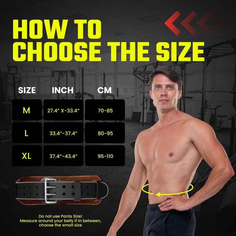 Genuine Leather Weight Lifting Belt With Free Wrist Wraps - 6 Inch Wide - PU Leather Gym Belt - Bodybuilding belts - Lumbar Back Support - Weight Lifting Belts for Men Father's Day & Women