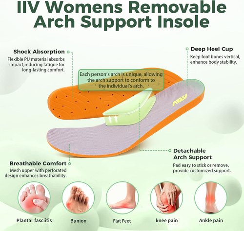 IIV Women's Walking Shoes - Arch Support Athletic Sneakers for Plantar Fasciitis | Comfortable All-Day Wear, Sizes US 5.5-11