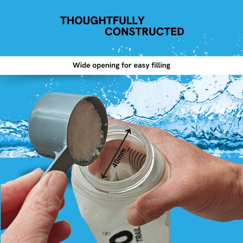 Ergotrail Soft Flask 500ml 3 Pack – Leak-Free Running Water Bottles for Runners, Hikers & Athletes – Bite Valve, Wide-Mouth, Freezable Soft Water Bottles for Running Vests Wide Mouth