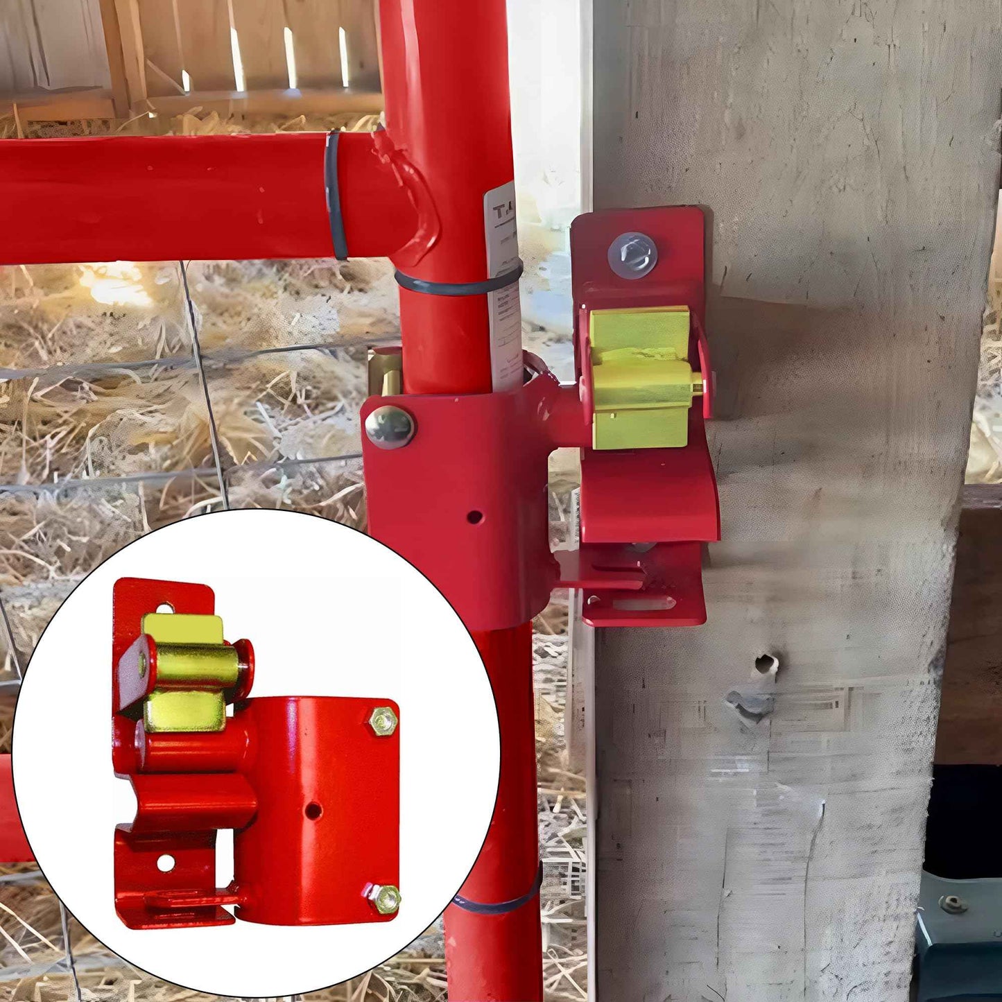 One Way Lockable Gate Latch for Metal Gates with 1-5/8" to 2" Diameter Tubes, Red S16100500