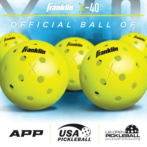 Franklin Sports Pickleball Paddle and Ball Set - (2) Fiberglass Paddles + (4) X-40 Balls - USA Pickleball (USAP) Approved - 2 Player Set