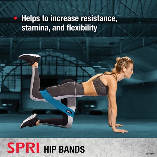 SPRI Hip Bands 2-Pack - Resistance Band Kit Set with 2 Levels of Resistance - Exercise Bands for Lower Body Strength Training and Endurance - Versatile Fitness Tool - Light & Medium Resistance Bands