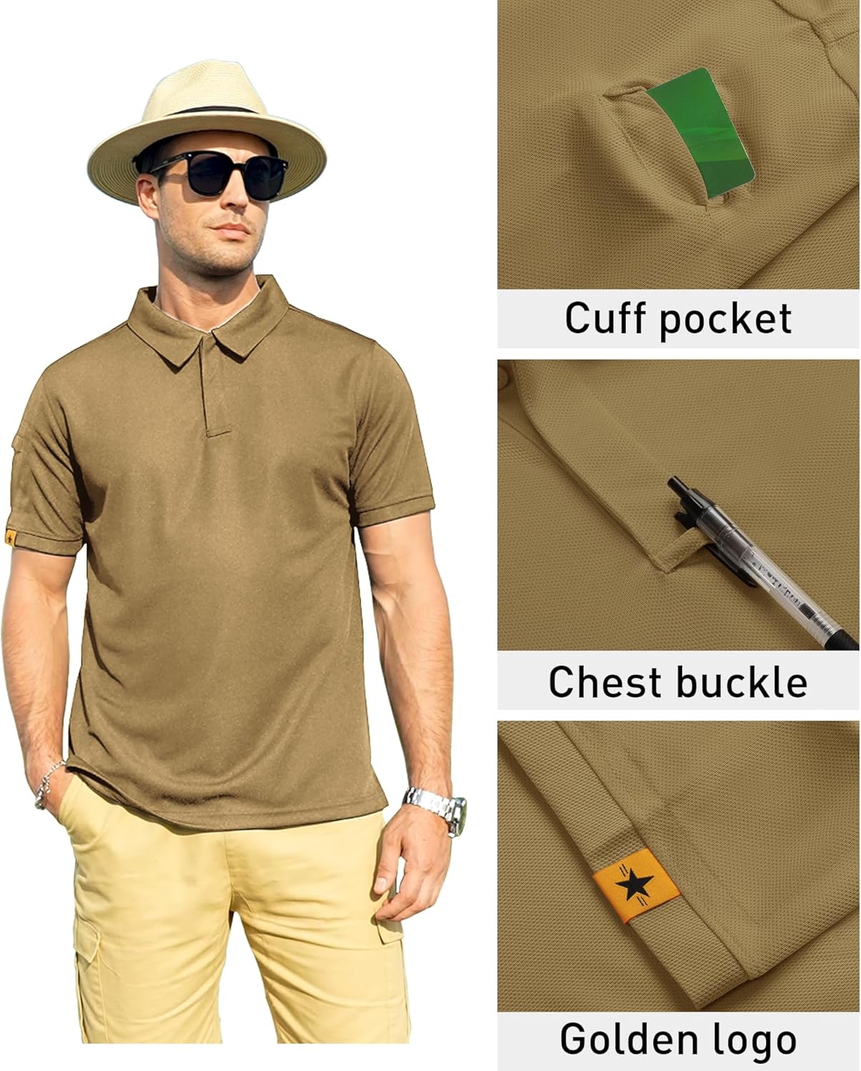 ZITY Men's Polo Shirt - Short Sleeve Athletic Golf T-Shirt | Stylish Casual Collared Design