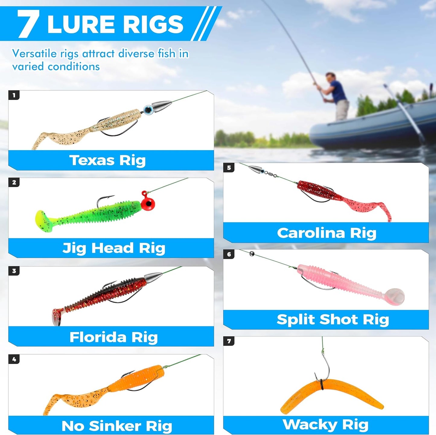 PLUSINNO Fishing Lures - 137-Piece Tackle Box with Crankbaits, Hooks & Weights - Ideal Gift for Men